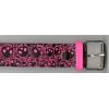 Leather Belt - Pink Skull