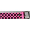 Leather belt - pink check