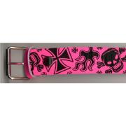 Wholesale Leather Belts - Pink Flames