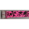 Leather belts - pink flames
