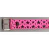 Leather belt - pink stars