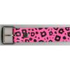 Leather belt - pink leopard