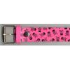Leather belt - pink skull and cross