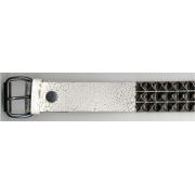 Wholesale Cracked White Leather Belt W 3 Row Studs