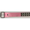 Distressed Leather Studded Belt Pink