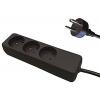Garbot Plast Power Strip 3-way K Outlet. Black wholesale industrial electrical