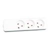 Garbot Plast Power Strip 3-way K-IT Outlet. White wholesale industrial electrical