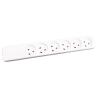 Garbot Plast Power Strip 6-way K-IT Outlet. White