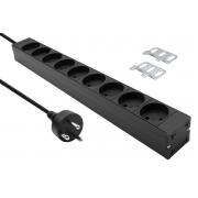 Wholesale ProXtend 19" PDU Denmark 9-way Black Alu 3M