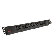 Wholesale ROLINE 19" Black Aluminium PDU. 11-way C13 Outlet