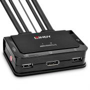Wholesale Lindy 2 Port KVM Switch DisplayPort 1.2 USB 2.0 & Audio Compact