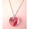 14mm Crystal Heart On Silver Plated Chains wholesale