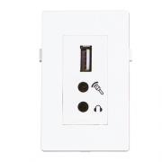 Wholesale Garbot USB2.0+2x Mini Jack Module. White. 20cm