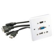 Wholesale Lindy 60220 Socket-outlet HDMI + VGA + USB A + 3.5mm White