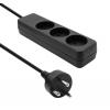 ProXtend Danish Power Strip 3-way 2M Black