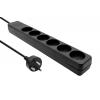 ProXtend Danish Power Strip 6-way 4M Black