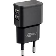 Wholesale Goobay Double USB-A Port Wall Charger Black
