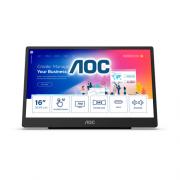 Wholesale AOC 16T2 Touch Screen Monitor 39.6 Cm (15.6") 1920 X 1080 Pixels Multi-touch Black