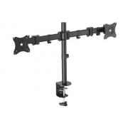Wholesale Dual Monitor Desk Clamp Mount. Black 90µ Swivel. 3