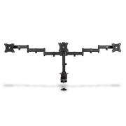 Wholesale Triple Monitor Desk Clamp Mount. Black 90µ Swivel.
