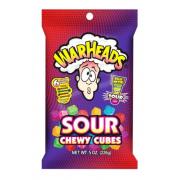Wholesale Warheads Chewy Cubes 5oz / 141g Peg Bag- Box (12 Pieces)