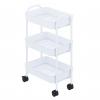 Mabel Home Storage Cart 3 Tier With Wheels And Handle, Metal wholesale trolleys