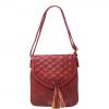 Quilted Front Flap Tassel Crossbody