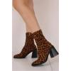 Faux Suede Chunky Heeled Sock Ankle Boots