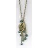 Jade And Brass Tear Drop Necklaces