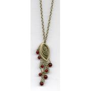 Wholesale Red And Brass Tear Drop Necklaces