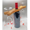 Olive Wood wine Bottle and 2 Glass holder