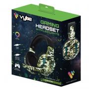 Wholesale Vybe VYCH03 Camo Wired Gaming Headset With LED Lights - Jungle Green