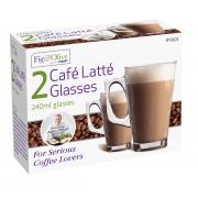Wholesale Fig & Olive 2 Pack Cafe Latte Glass 240ML�