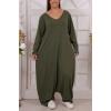 Plain Oversized Cotton Jumpsuit plus size clothing wholesale