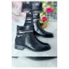 Faux Leather Look Buckle Chain Ankle Style Boot
