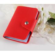 Wholesale 24 Cards Red Pu Leather Credit ID Business Card Holder Purse