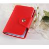 24 Cards Red Pu Leather Credit ID Business Card Holder Purse