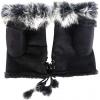 Women Winter Faux Fur Half Finger Warm Gloves Fingerless 