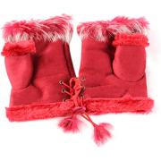 Wholesale Women Winter Faux Fur Half Finger Warm Gloves Fingerless 