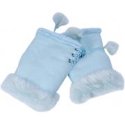 Wholesale Women Winter Faux Fur Half Finger Warm Gloves Fingerless 
