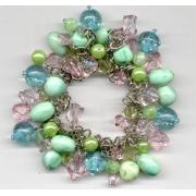 Wholesale Turq, Pink And Jade Fat Charm Bracelets