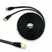 Wholesale 2M Black Flat Cat8 Ethernet Cable Rj45 Network Sstp Gold 