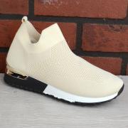 Wholesale Uk Size 6 Eur Size 39 Ladies Slip On Sock Wedge Sneakers 