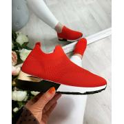 Wholesale Uk Size 8 Eur Size 41 Ladies Slip On Sock Wedge Sneakers 