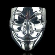 Wholesale Silver Fancy Face Mask Hacker V Anonymous For Vendetta Guy 