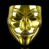 Gold Fancy Face Mask Hacker V Anonymous For Vendetta Guy wholesale leisure