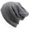 Grey Mens Ladies Knitted Woolly Winter Slouch Beanie Hat Cap