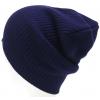 Navy Mens Ladies Knitted Woolly Winter Slouch Beanie Hat Cap