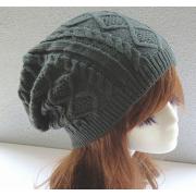 Wholesale Grey Mens Ladies Knitted Woolly Winter Slouch Beanie Hat Cap