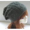 Grey Mens Ladies Knitted Woolly Winter Slouch Beanie Hat Cap